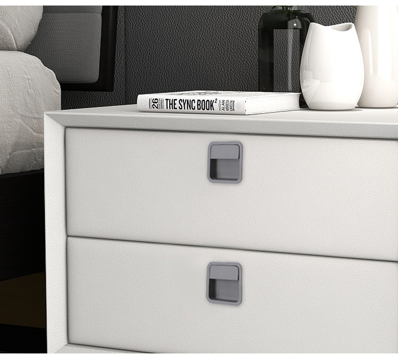 The black invisible handle of the tatami is embedded with the drawer handles of the cabinets and wardrobes. The sliding door is equipped with a golden concealed embedded handle pic 35