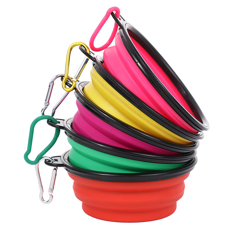 Portable pet folding bowls, silicone outdoor dog basins, cute dog food utensils, various styles of pet supplies wholesale pic 12