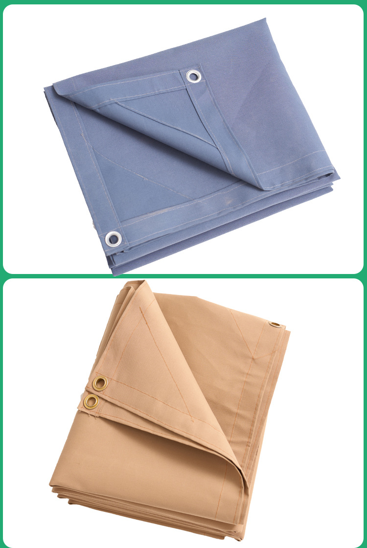 Cross-border best-selling dark grey canvas tarpaulin, flame-retardant silicone waterproof canvas, wear-resistant, sun-proof and sunshade tarpaulin pic 11