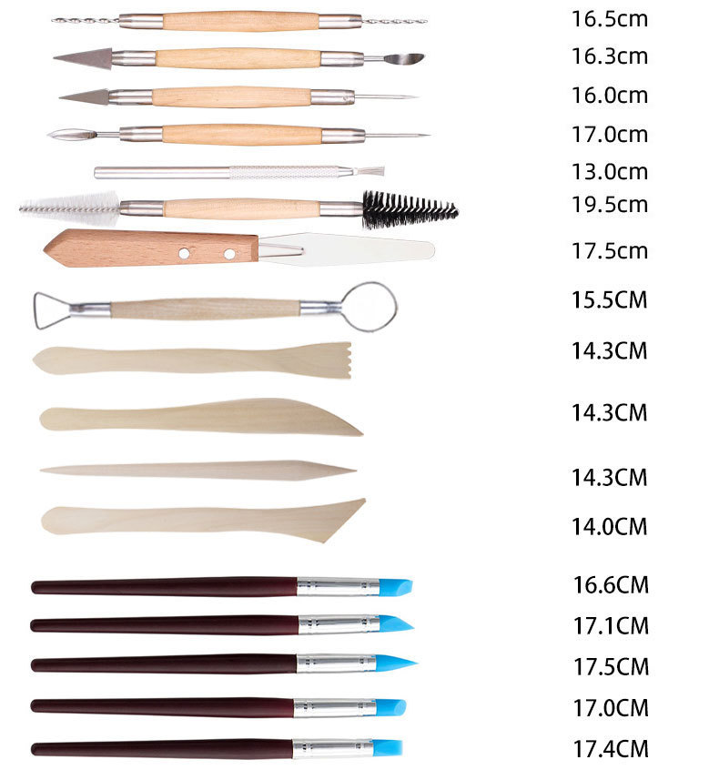 陶泥工具30/31/40/52件石雕雕刻镭丝刀陶泥陶艺刀手工diy粘土工具详情4