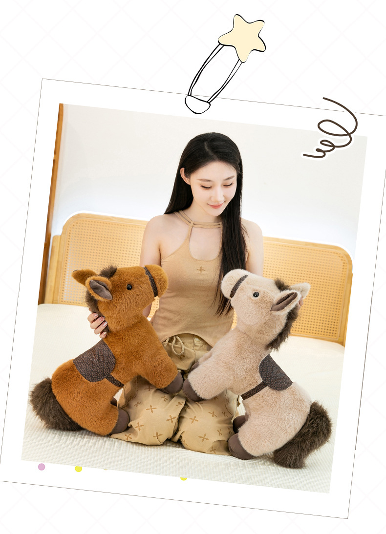 跨境小马毛绒玩具创意短毛绒公仔仿真小马公仔送小孩安抚玩偶批发详情20