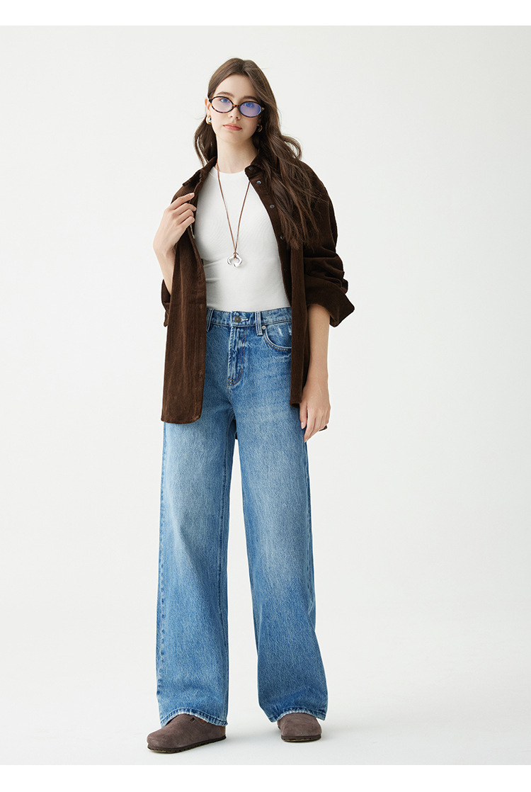 MBB high-end high-waisted jeans for women Spring/Autumn 2025 new style American 9-inch wide-leg pants Loose straight-leg trousers pic 9