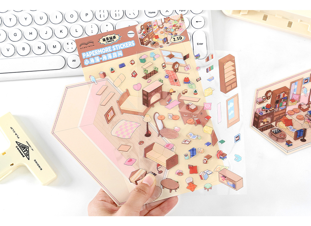 墨言PaperMore3D场景造景贴纸 小角落 学生DIY趣味装饰素材贴纸详情11