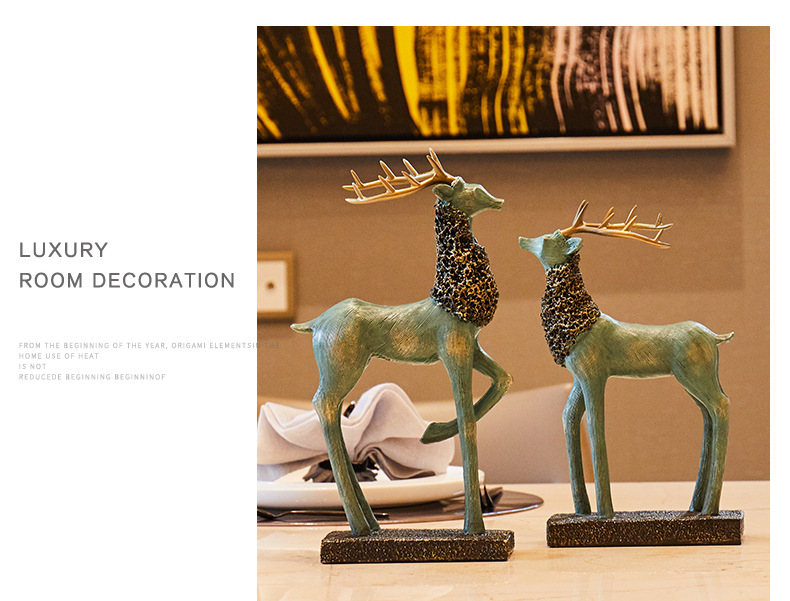 American-style elk ornaments, creative home living room TV cabinet, wine cabinet, soft furnishings, model room, housemoving gifts pic 4