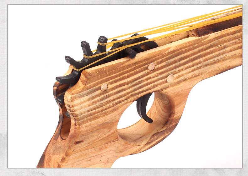 热销木质打皮筋枪橡皮筋13号小双管木抢短枪怀旧玩具工艺品详情10