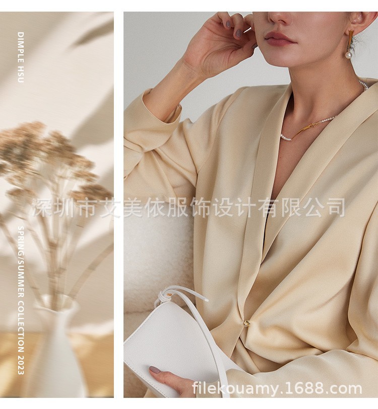 2023新精品双层真丝衬衫春夏衬衫女 重磅长袖OL通勤女装一件代发详情15