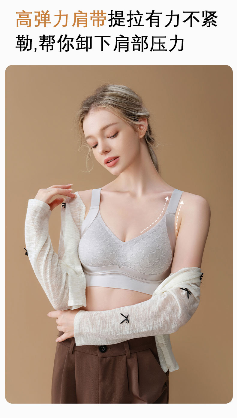新款粉底液无痕提拉聚拢蕾丝内衣女大胸显小裸感舒适固定文胸罩详情13