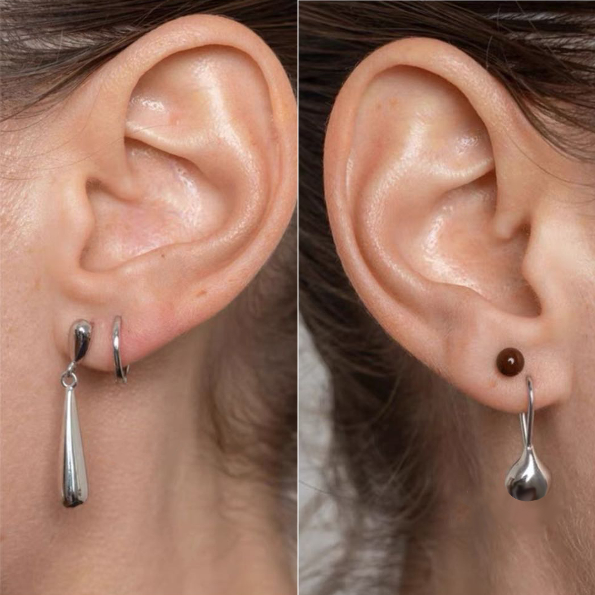 LEM*家春夏水滴耳钉小众设计高级感简约可任意搭配四件套耳环耳钉详情6