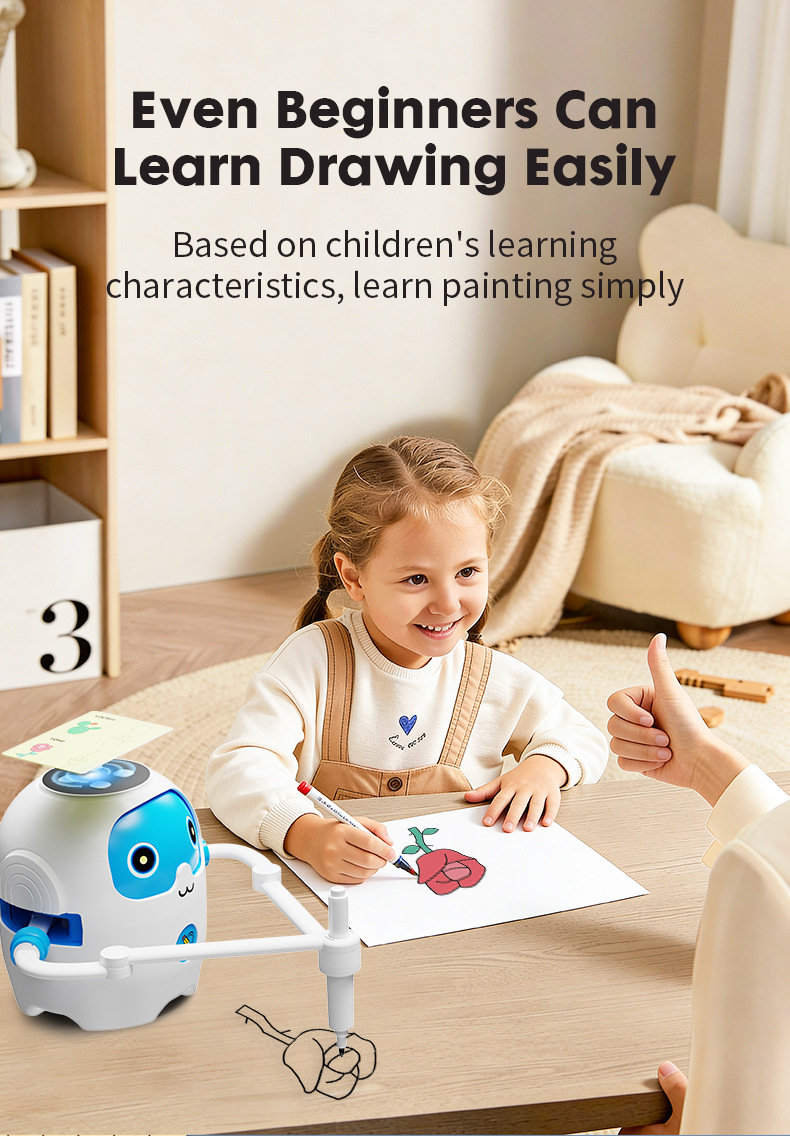 亚马逊爆款益智儿童绘画机器人 儿童玩具3-6岁环保材质智能早教机详情4