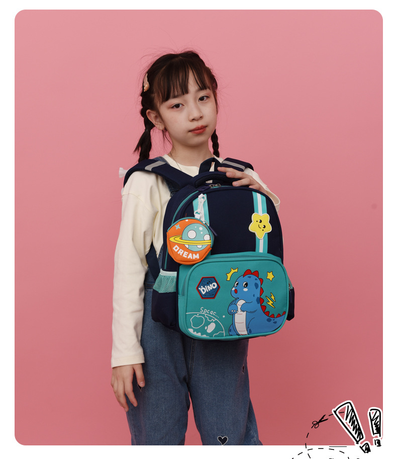 小学生书包卡通库洛米一二年级萌娃双肩背包耐脏护脊减压儿童背包详情24