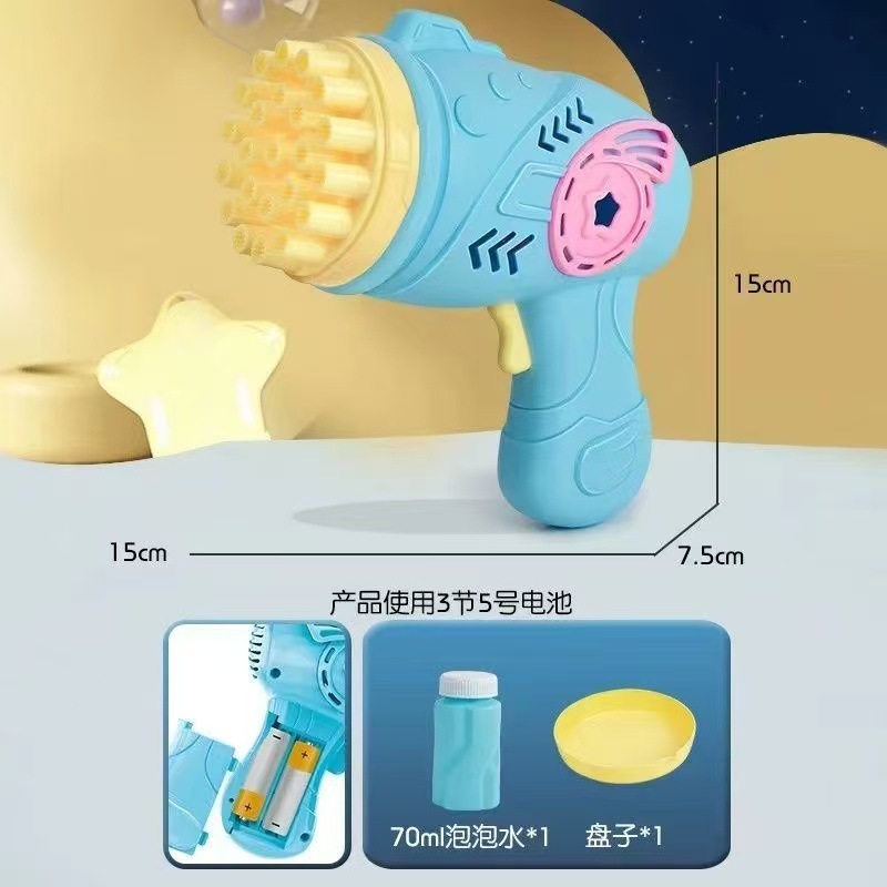 网红电动恐龙泡泡机全自动手持加特林23孔泡泡机儿童玩具批发摆摊详情26
