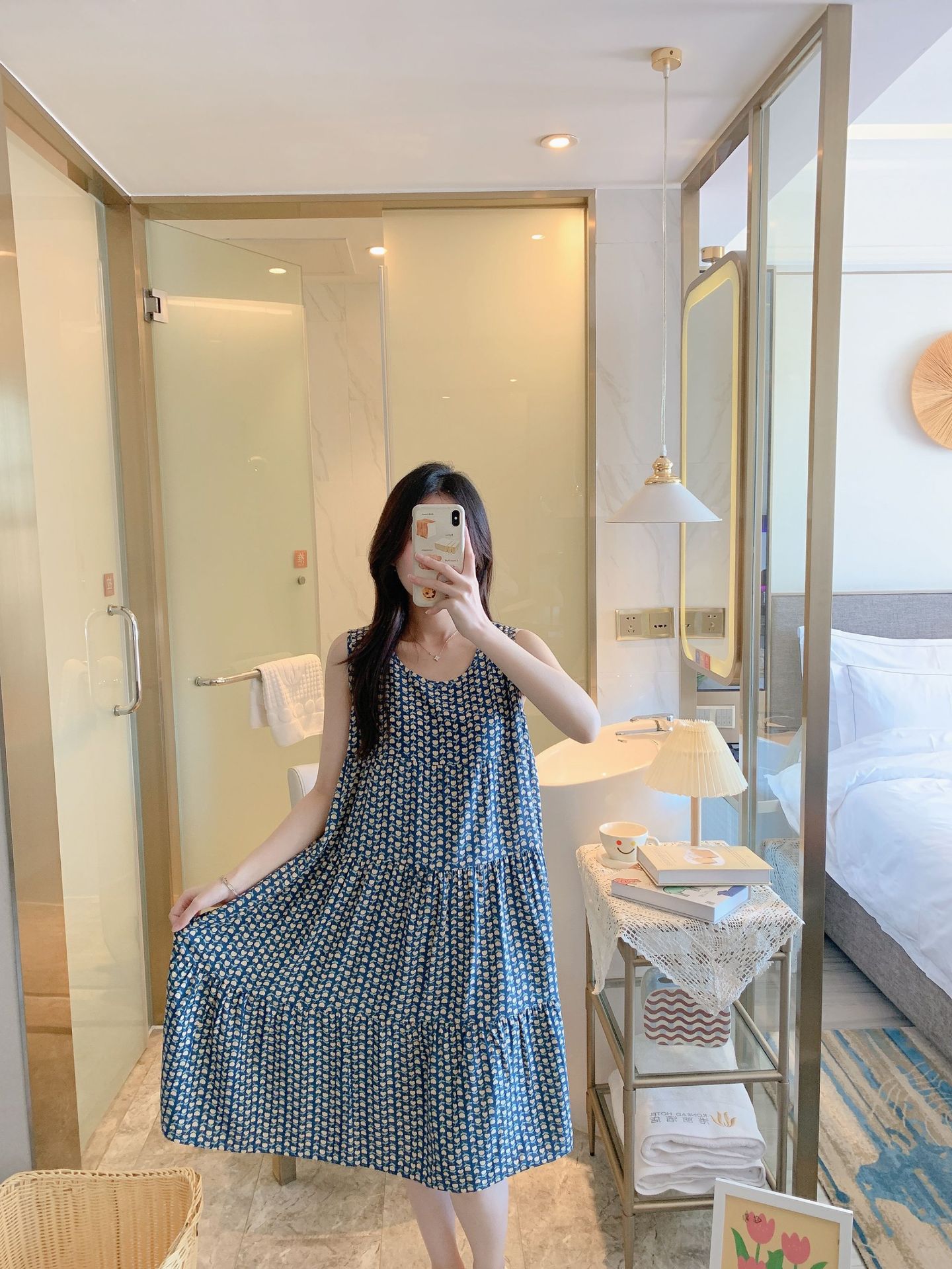 棉绸睡裙女时尚无袖大码印花薄款直播推荐套装可外穿睡衣家居服详情33