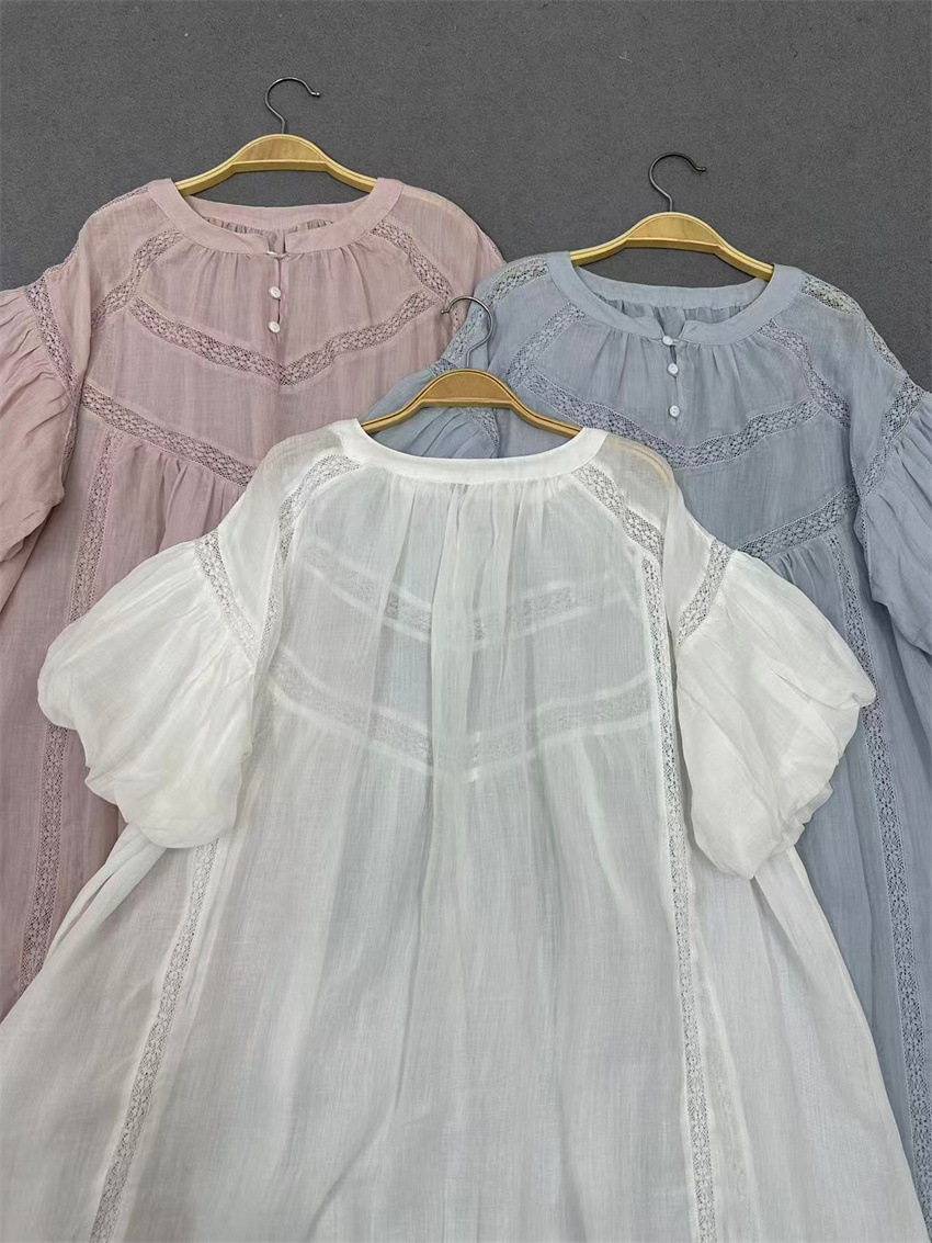 Japanese high-end brand 2025 Summer new style forest-themed artistic Japanese and Korean sweet high-quality ramie dress short sleeve pic 16