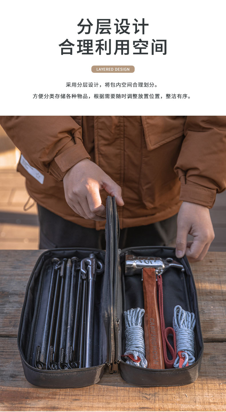Koman Outdoor Equipment thickened polyester waterproof handbag, camping double-layer multi-functional tactical storage bag pic 5