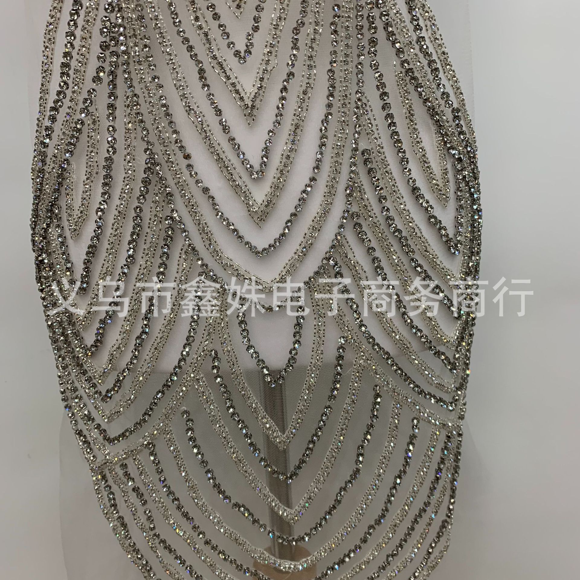 Double-layer tassels, hand-stitched, heavy floral applique, crystal rhinestone patch, wedding dress, Latin dance fashion show pic 4