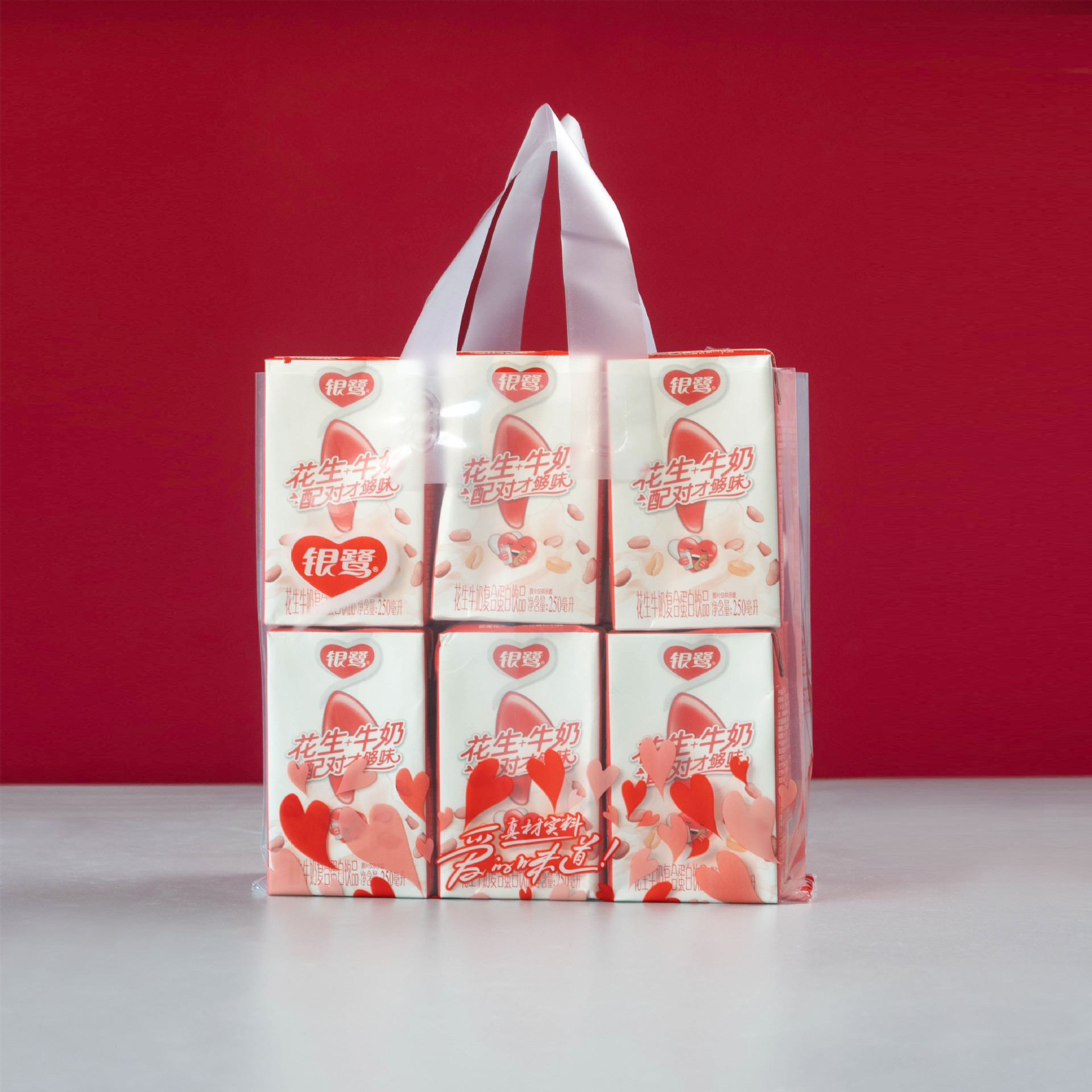 雪花易拉罐啤酒饮料外卖手提塑料包装袋透明耐用打包袋装箱用品详情17