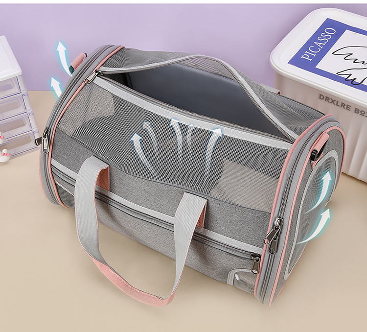 Cat bag, portable handbag for going out, breathable, spacious, fashionable dog bag, hand-held, space-style pet bag pic 8