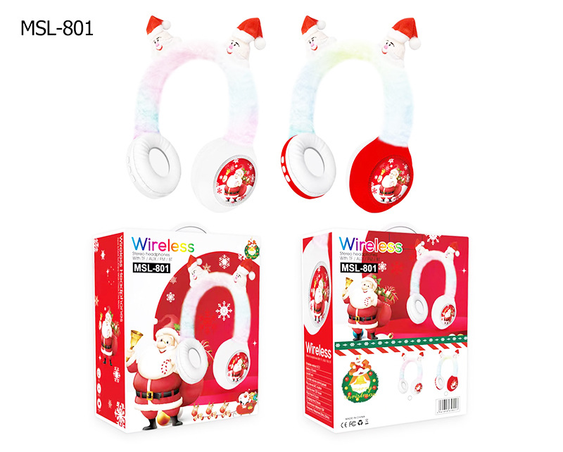 跨境直銷新款頭戴式無(wú)線藍(lán)牙耳機(jī) 創(chuàng)意圣誕毛絨設(shè)計(jì) 重低音降噪潮流耳機(jī) 高品質(zhì)音質(zhì)享受詳情11