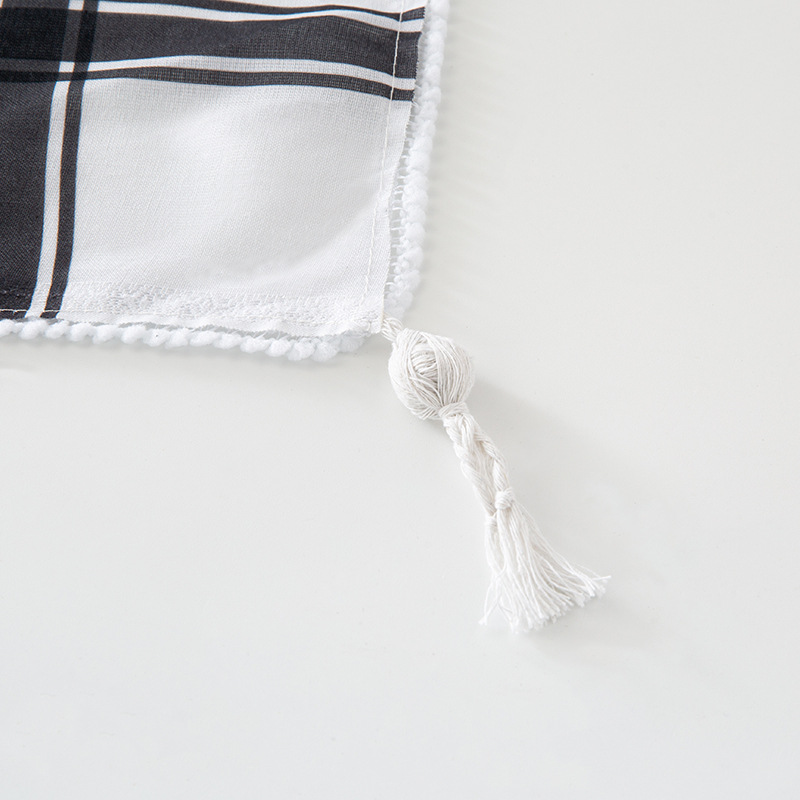 新款阿拉法特头巾阿拉伯围巾泡泡边流苏巴勒斯坦印花方巾跨境现货详情7