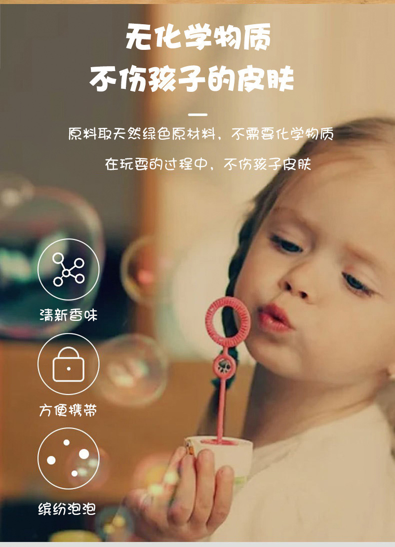 儿童泡泡水补充液泡泡机专用袋装浓缩液网红吹泡泡液瓶装手提桶装详情4
