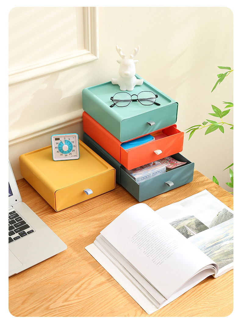 Drawer-type desktop storage box, storage box, office desk rack, organizing cabinet, wholesale organizing box pic 16