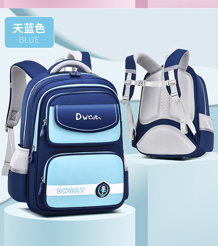 大尾猫小学生大容量轻便减负耐磨不驼背双肩背包时尚休闲大书包详情14