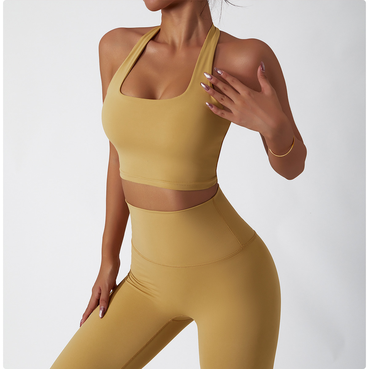 美背挂脖运动内衣跑步速干裸感文胸一体式防震聚拢瑜伽背心女6116详情33