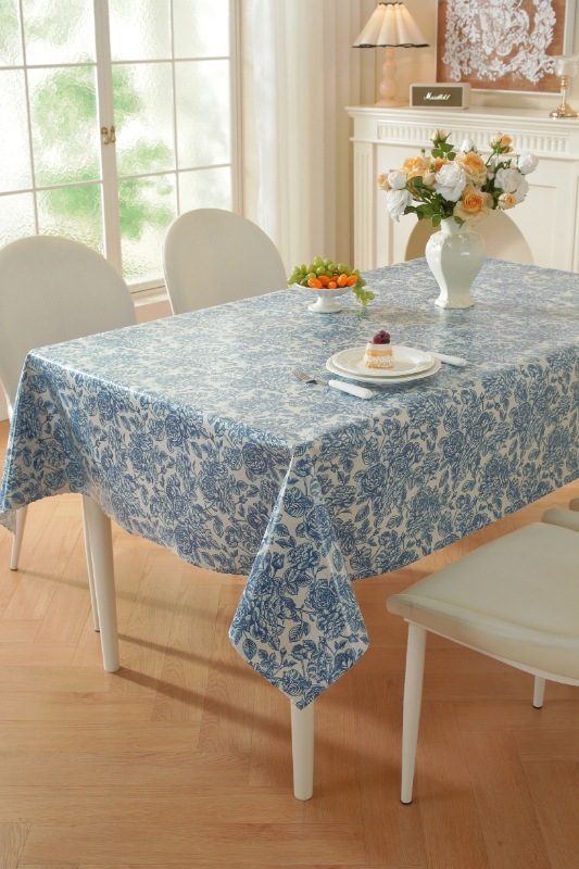 TPU faux linen printed rectangular tablecloth, no-wash, waterproof, oil-proof, heat-resistant, light luxury dining table and coffee table fabric home tablecloth pic 14