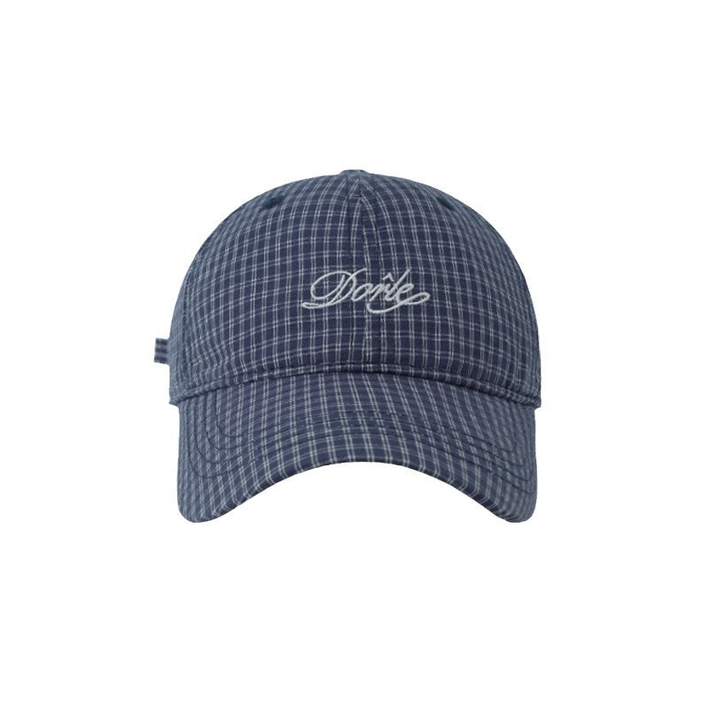 Spring and summer new baseball cap with letter-embroidered check pattern, Korean-style fashionable retro casual outdoor sunshade baseball cap pic 5