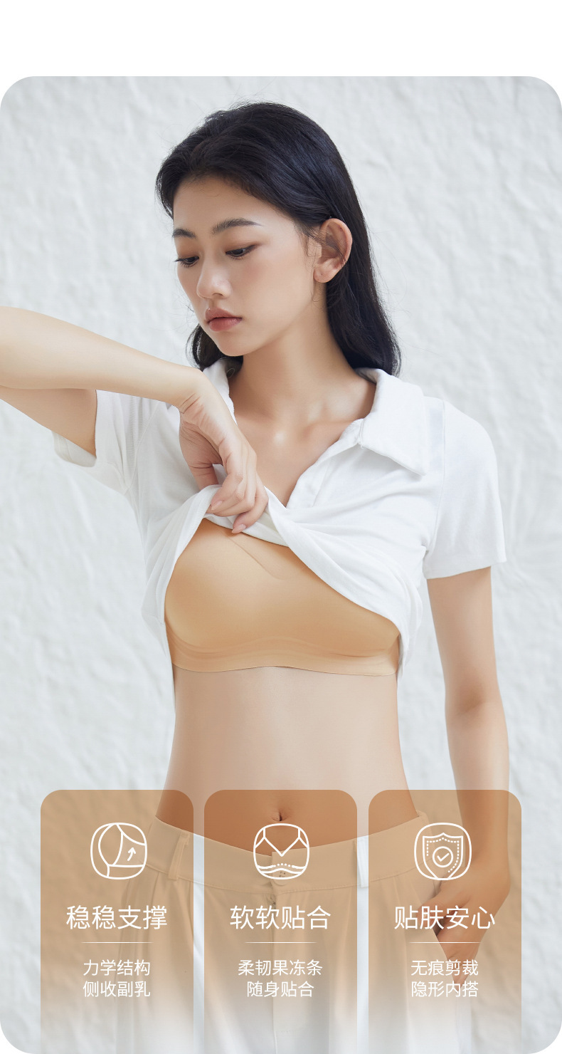 小胸显大漫画胸外扩粉底液内衣女聚拢透气裸感舒适隐形无钢圈文胸详情7