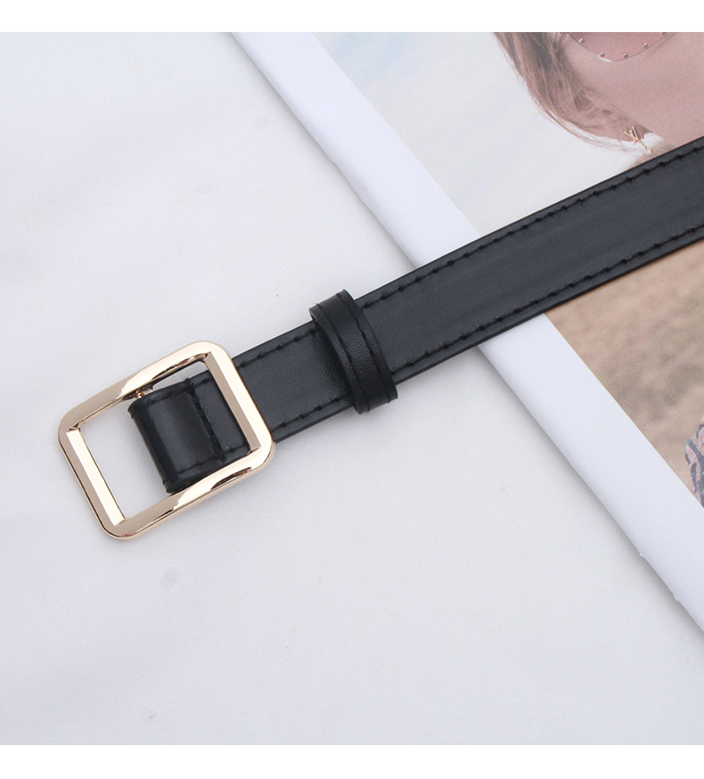 Perforated belt, practical and decorative jeans for women, black, thin, fashionable and retro student, ins style belt, trendy for ladies pic 10