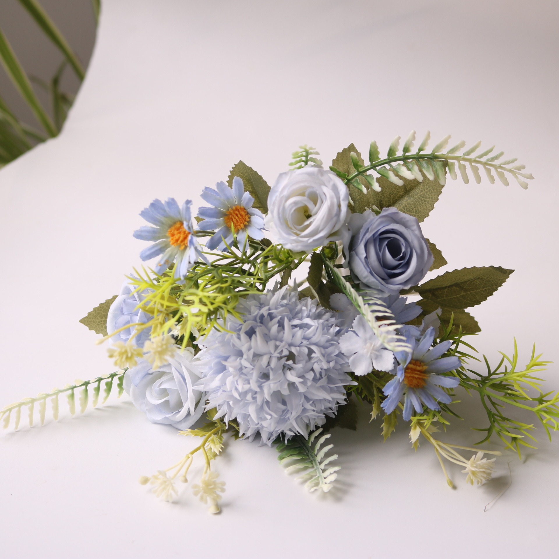 仿真花刺球玫瑰组合森系田园雏菊小把束家居装饰手工帽子头饰配件详情31