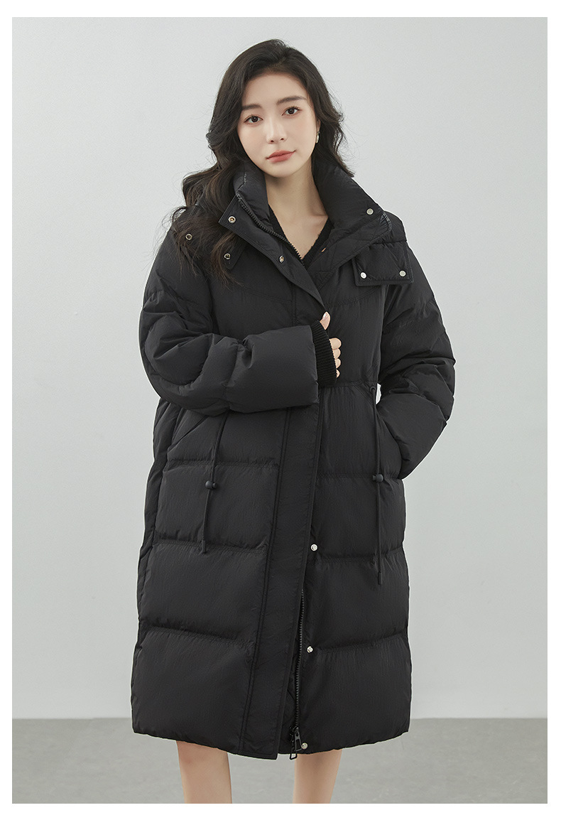 极寒大码羽绒服女2025冬季新款连帽过膝长款加厚收腰百搭外套平湖详情21