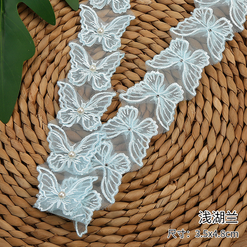 New product: 3.5x4.8CM multi-color three-dimensional double-layer butterfly polyester water-soluble lace DIY accessory decorative lace pic 9