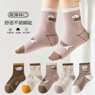 新款儿童A类卡通棉袜宝宝冬季中筒袜男童女童透气无骨袜春秋童袜详情5
