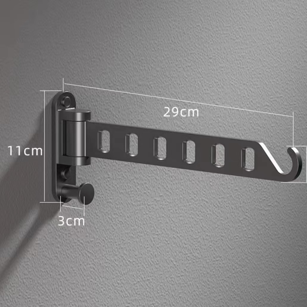 免打孔晾衣杆壁挂多功能家用浴室折叠晾衣架隐形飘窗卧室阳台详情6