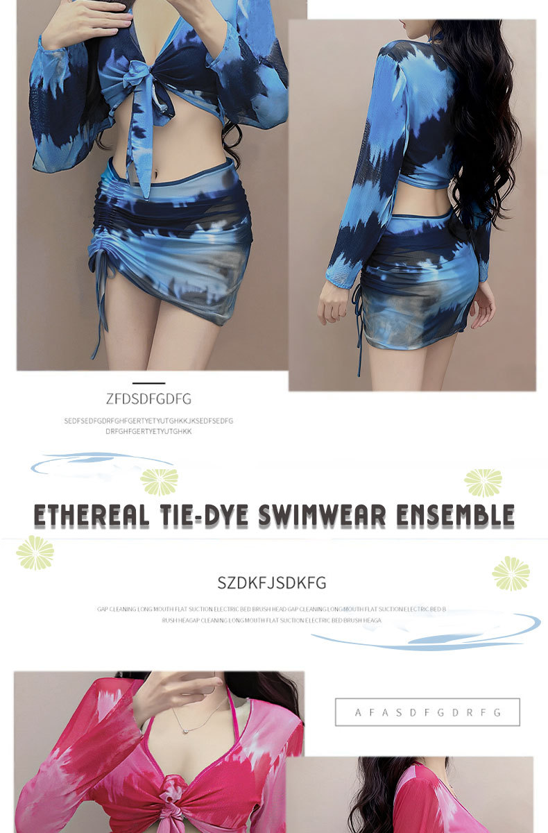 Swimsuit women bikini four-piece set, new conservative long-sleeved, sun protection, slimming, hot spring swimsuit women -107083 pic 9