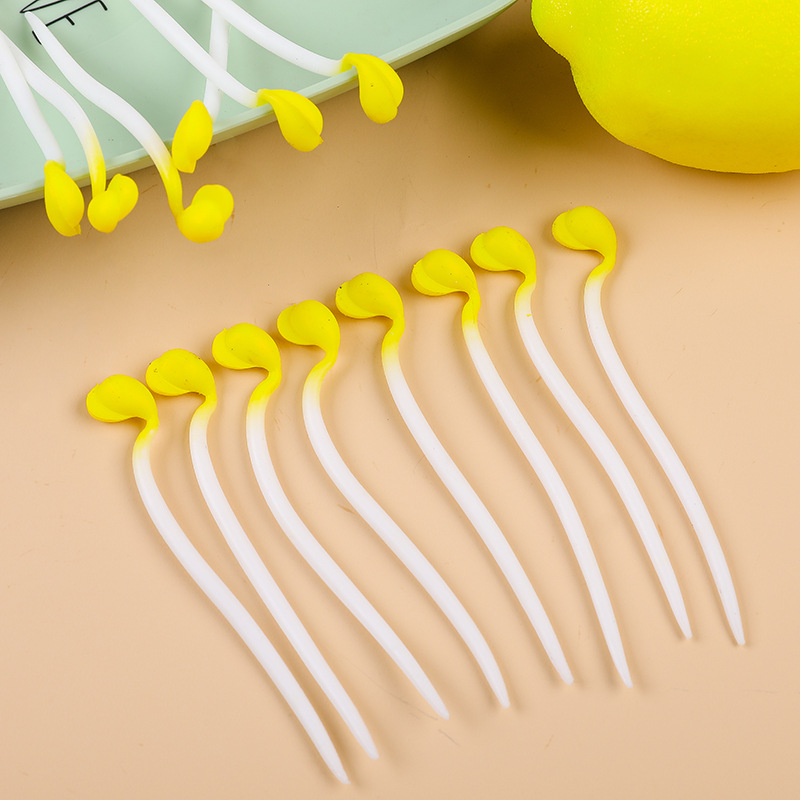 The new cross-border elastic stress-relieving toy tpr bean sprout stretching simulation yellow bean sprout diy stress-relieving pull little bean sprout pic 4