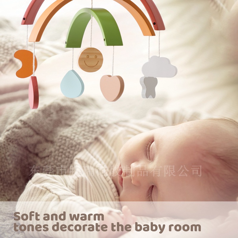 婴幼儿安抚床铃弯曲彩虹星星月亮挂件新生宝宝安抚悬挂式床铃玩具详情23
