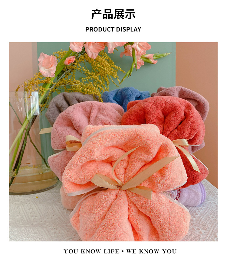 【 Chi Jia 】 Soft adult household European coral fleece cover towel, absorbent couple bath dry hair towel for face wiping pic 9