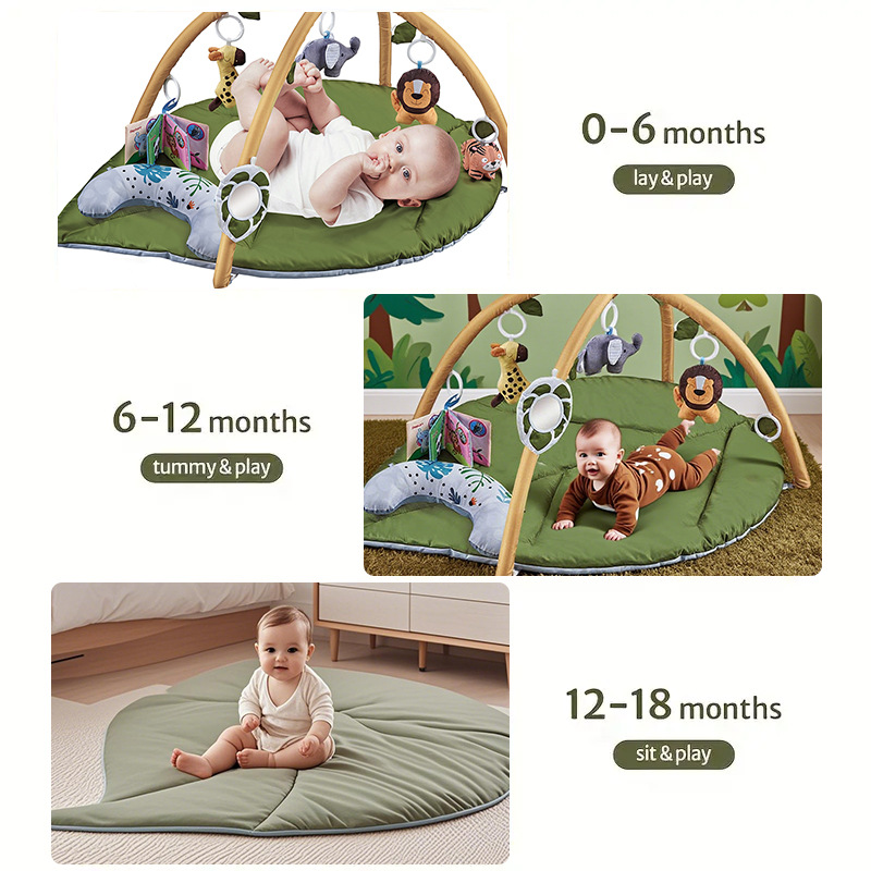 玩具婴儿叶子游戏垫爬行垫健身架带枕头爬爬垫布书吊件玩具游戏垫详情9