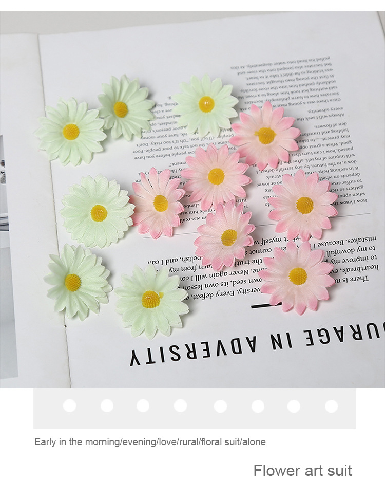 仿真花小雏菊花头花墙花环花艺diy配件婚礼装饰手工簪花头饰材料详情12