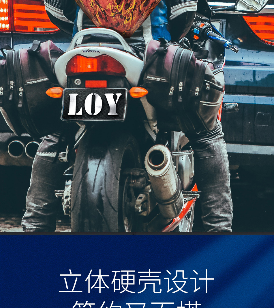 跨境新款钢铁侠背包机车发光LED防水摩托车骑行头盔包全盔双肩包详情11