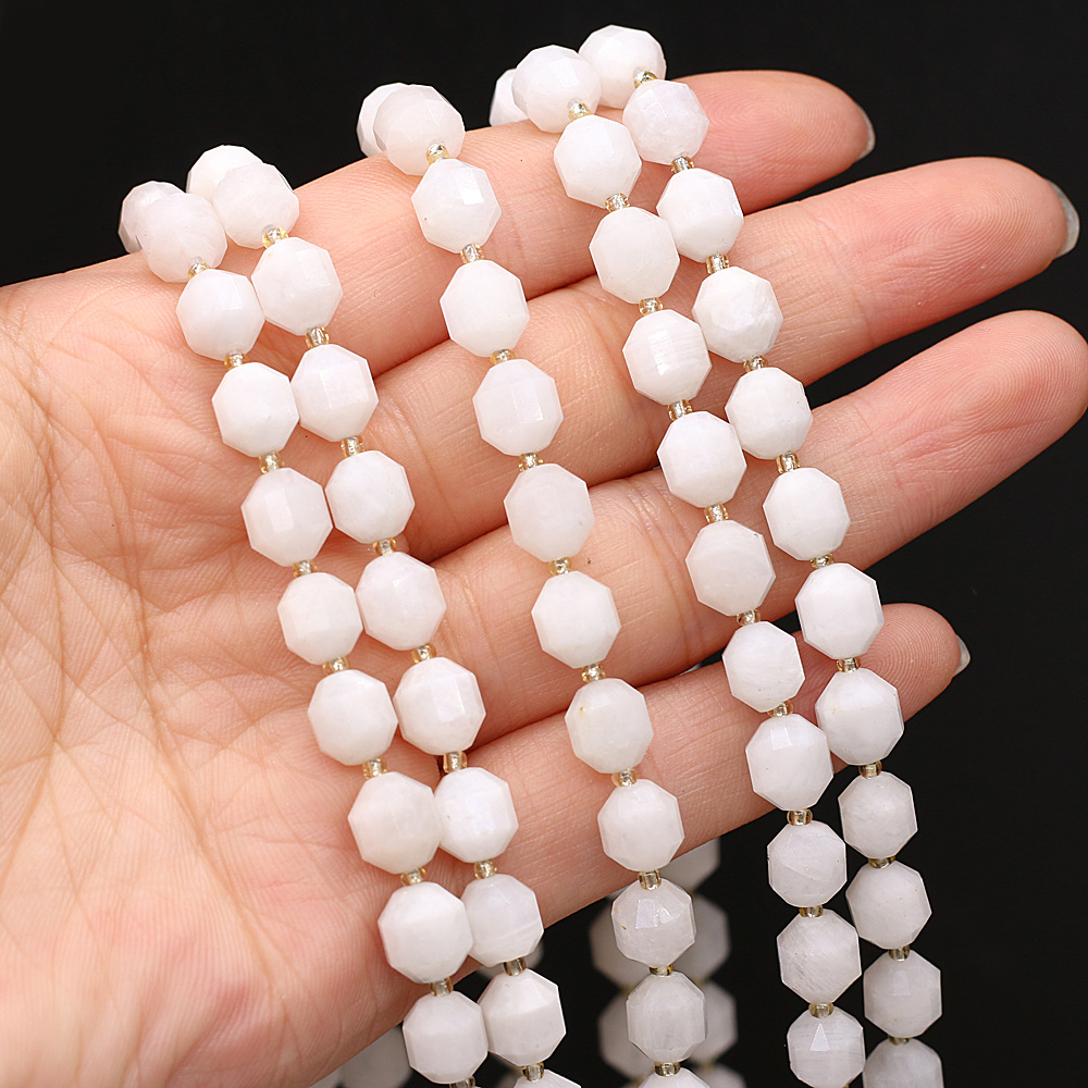 Wholesale of natural rose quartz rough stone cut surface bucket beads, crystal agate, diy jewelry accessories, semi-finished products, handcrafted beads pic 7