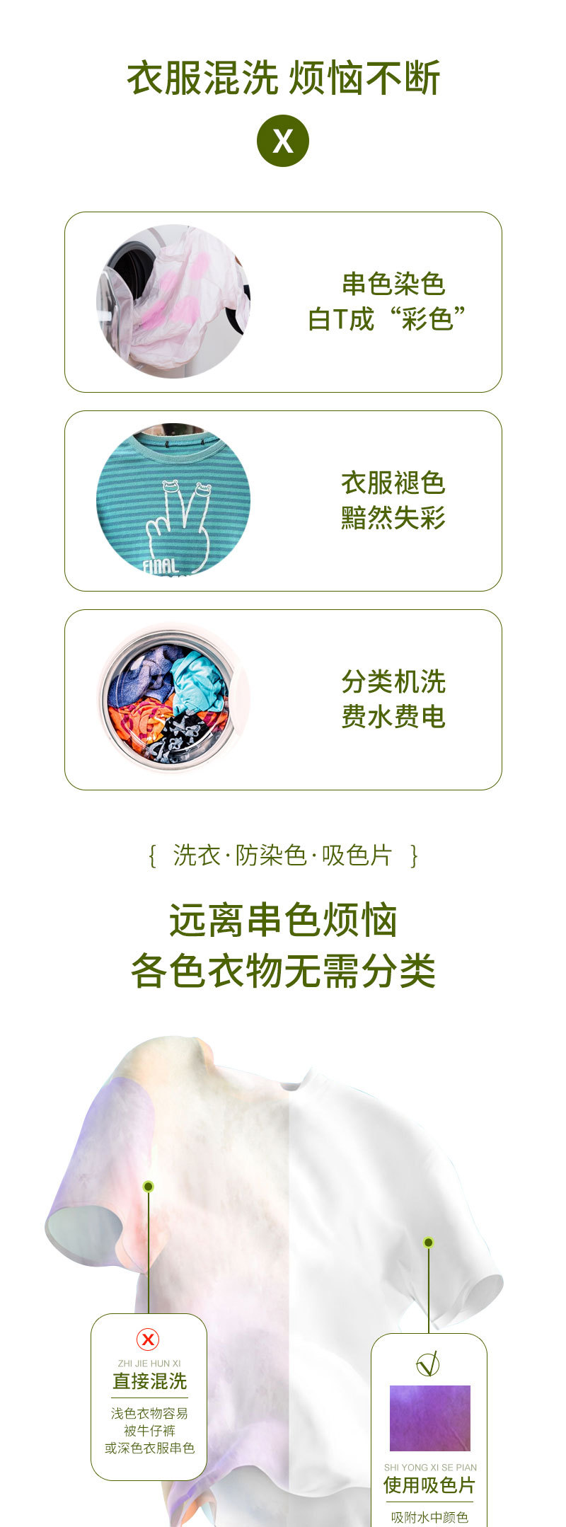 吸色片防串色洗衣片家用防染色片吸色纸色母片防片洗衣防串色片详情4