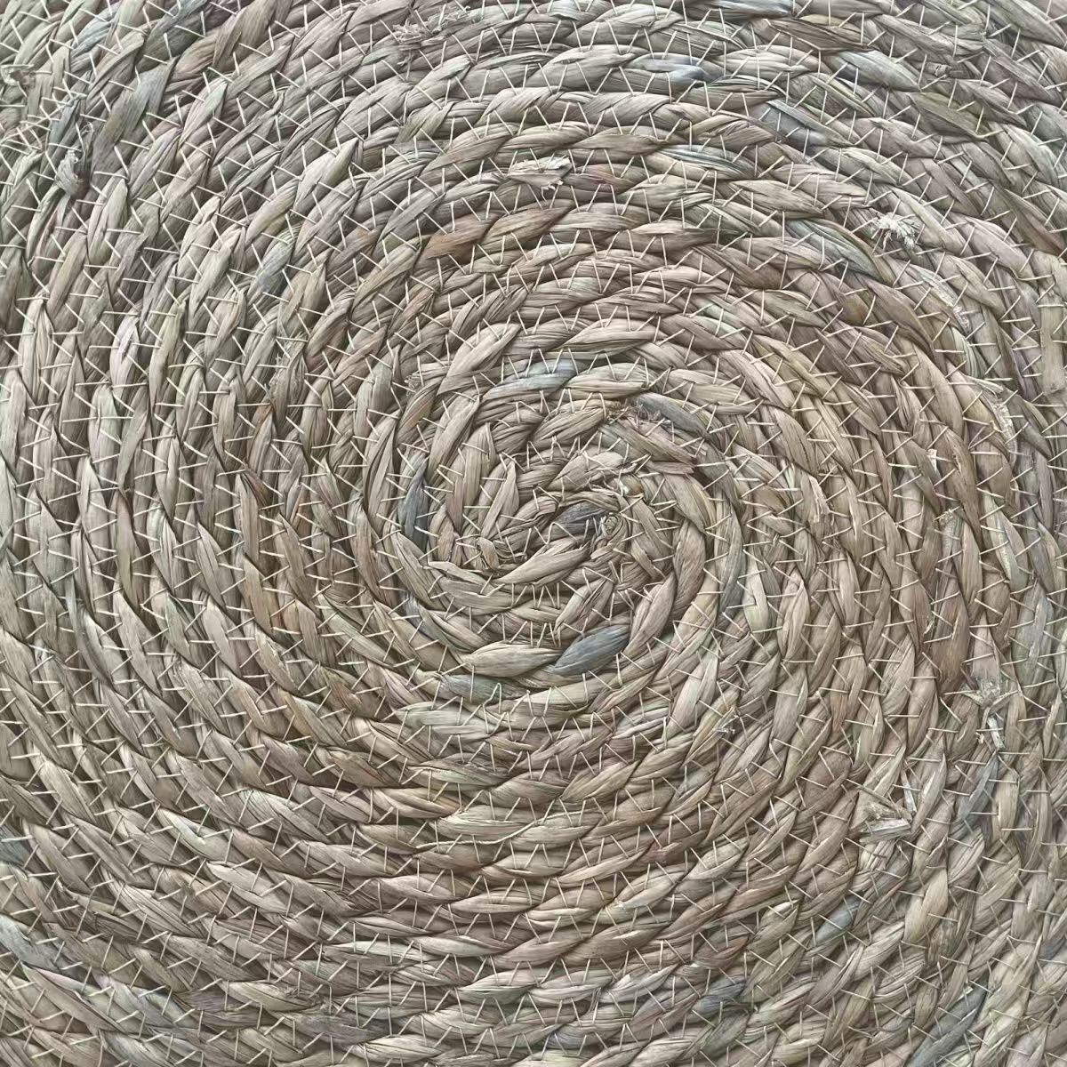 蒲草草编餐垫隔热垫杯垫碗垫餐厅装饰垫子西餐垫日式桌垫圆形坐垫详情4