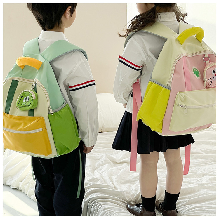 幼儿园儿童双肩包男童大容量背包2024新款可爱女孩拼色小书包外出详情27