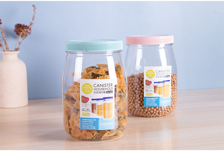 Packaging bottles, storage cans, plastic food cans, storage cans, grains and cereals, kitchen snack sealed cans, storage boxes pic 9