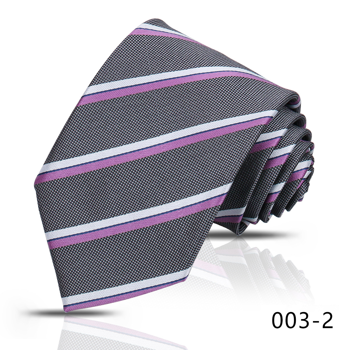 男士商务职业条纹领带8CM高级感蓝色藏青手打衬衣搭配嵊州现货详情10