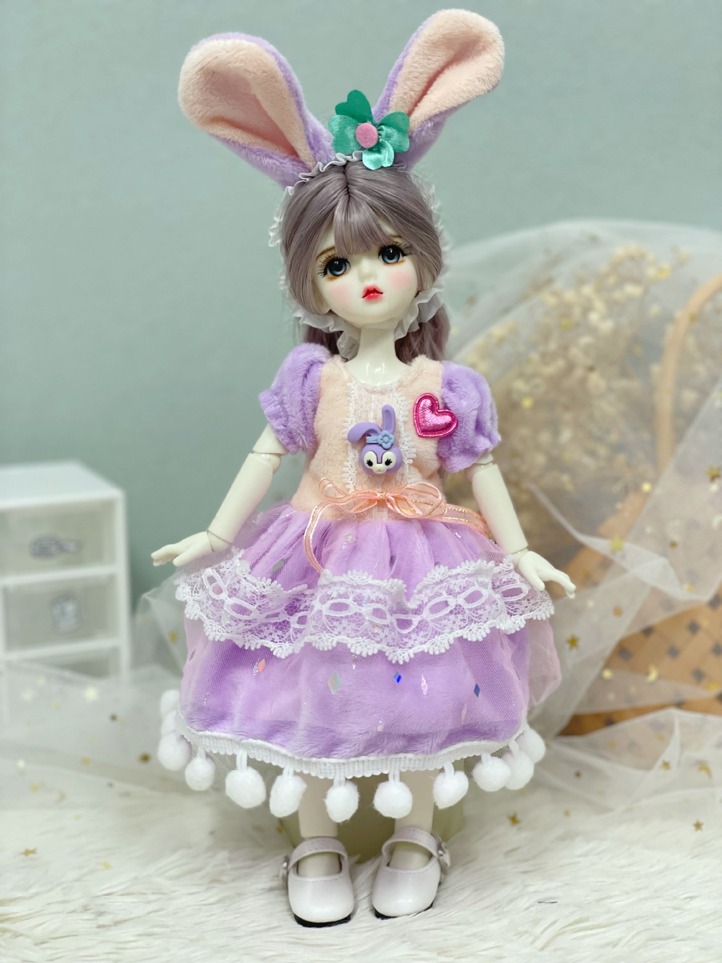 6 points bjd doll dress-up clothes, 30 cm doll set dress, autumn and winter outfits, Lolita jk maid dress pic 27